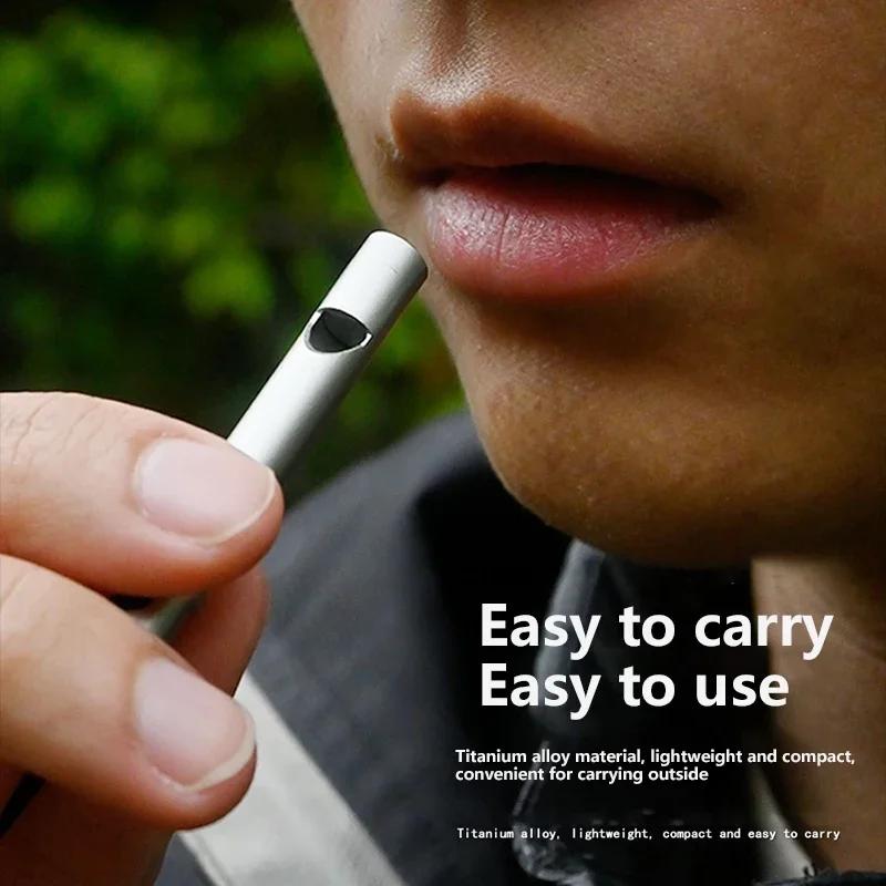 Outdoor Titanium Emergency Whistle Survival Safety MINI Whistle EDC Whistle Necklace Hiking Camping Trip Explore Survival 2025