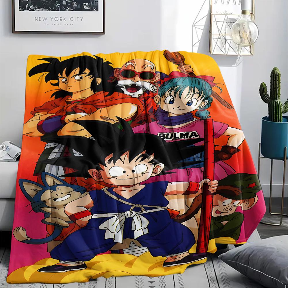 Coperta in Flanella con Stampa Personaggi Dragon Ball, Alta qualità Confortevole per Tutte le Stagioni, Arredamento per la Casa, Calore e Comfort, Perfetta per Regali di Natale