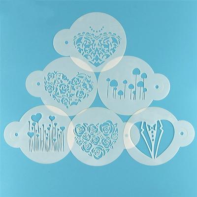 6ks/Sada Valentýnské DIY Šablony na dorty Airbrush Malba Umělecké formy