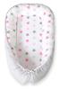 Baby Cocoon, Double-sided, Playpen, Swaddle, Premium BOBONO - Pink-gray/gray Stars