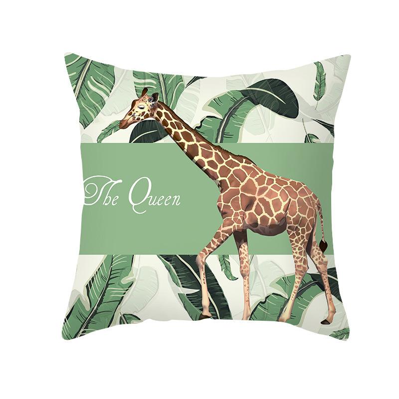 Ins Pillow Cover Nordic Summer Green Plants Office Waist Backrest Home Decoration Pillow Cover Ins Style