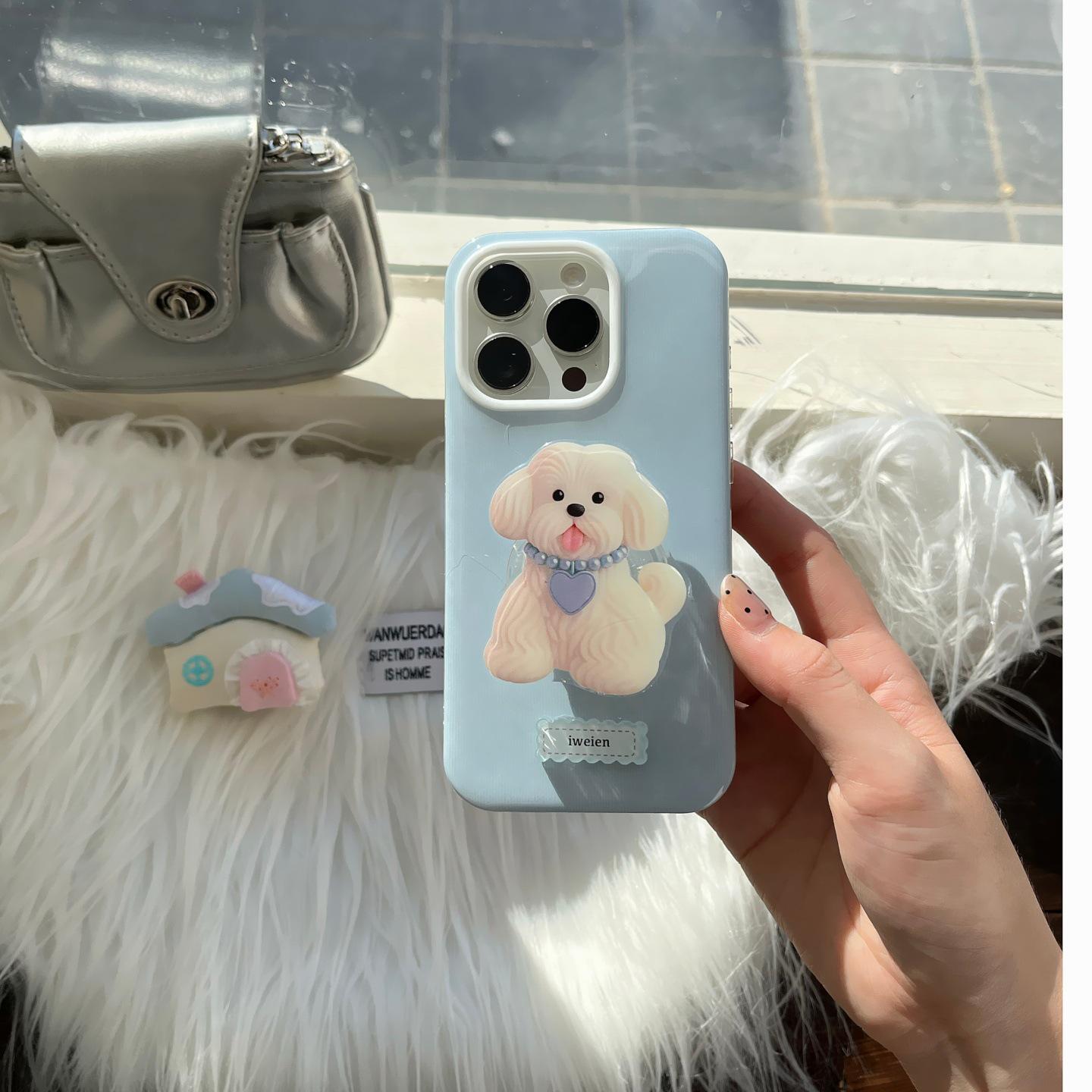 

Синий щенок чехол для iPhone для iPhone 14/15/16/17 Pro Max - Милый дизайн для женщин iPhone 15