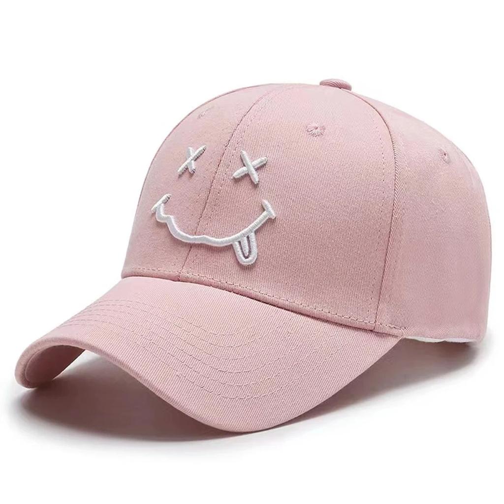 Unisex Smiling Face Embroidery Baseball Caps Spring Autumn Outdoor Adjustable Casual Hats Sunscreen Hat Sports Cap