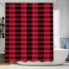 Red Black Plaid Shower Curtain Waterproof Bath Mat Rug Decorative Home Bathroom Window Curtain