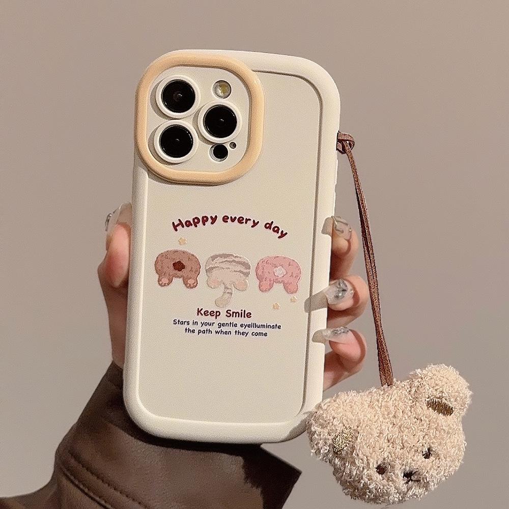 Cute Ass Cat Apple 16 Mobile Phone Case IPhone 15 Silicone 11 Suitable for 14promax Plush Lanyard 12
