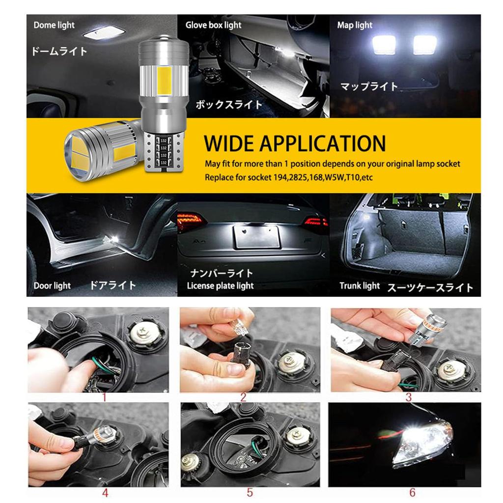 T10 LED Position Lamp, LED Back Lamp, Backward Light, Explosive Light, Double Brightness Up,