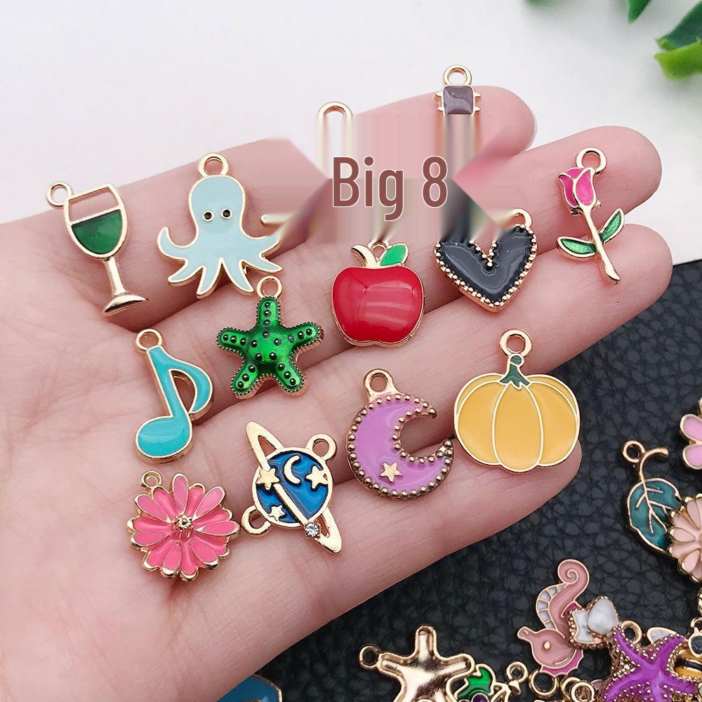 200-Piece Alloy Jewelry Set: 10-Color Drip Oil Charms for DIY Bracelets, Earrings, Keychains & Pendants