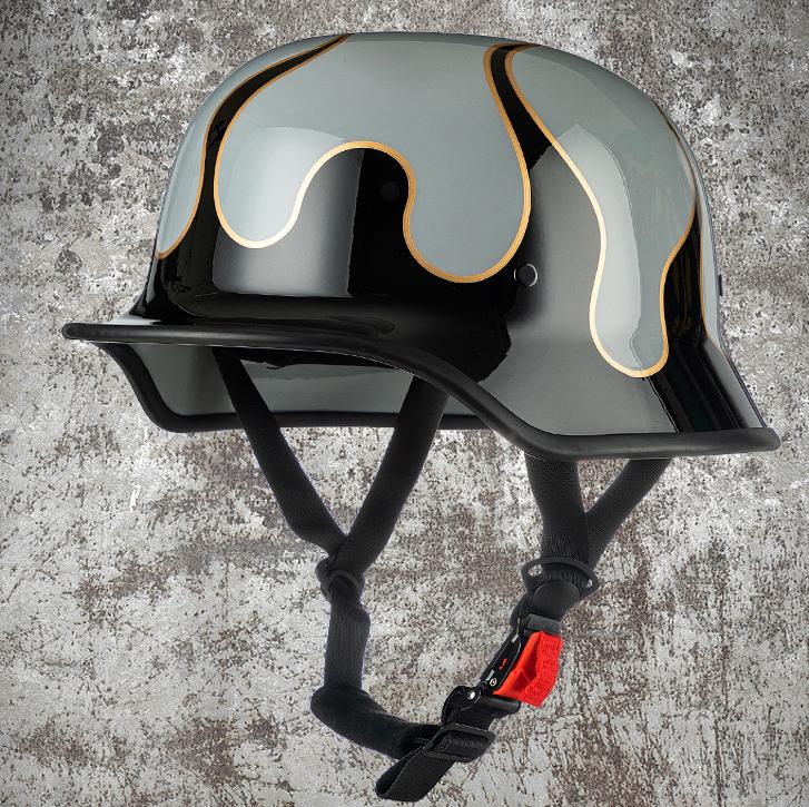 IBK Soldiers Vintage Half Helmets Men And Women Motorcycle Hareid Style Bucket Helmet Cruise Electric Vehicle Helmet