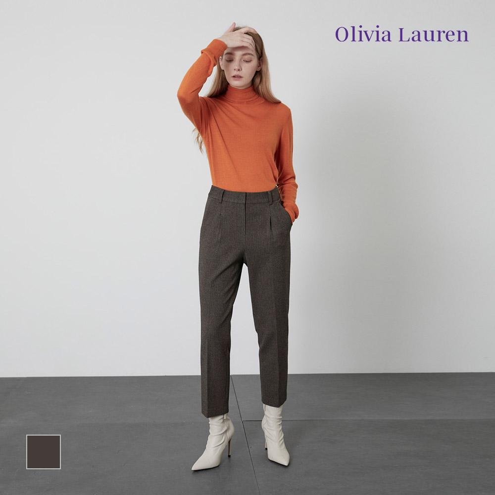 OLIVIALAUREN Fine Herringbone Slim Baggy Pants_Vopdlyw9351