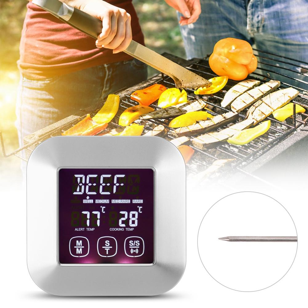 Küchen Kochen Digital Touchscreen Lebensmittel Fleisch Thermometer Timer Werkzeug mit Sonde