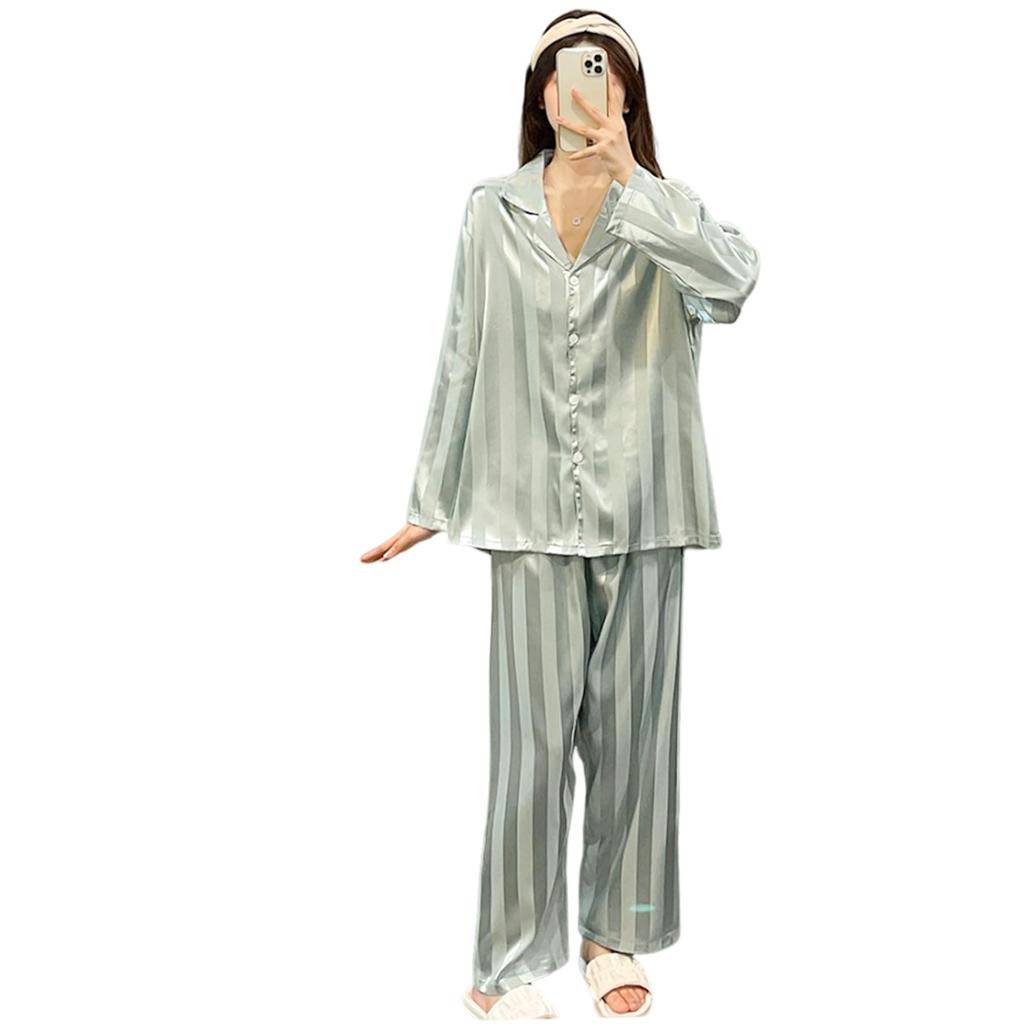 And Sleepwear Top and Plus Sizes Stylish [7-livehouse] Women's Pajamas, Loungewear, Set, Pants, 2-Piece Set, Cute, Open-Front, Loungewear, Nightwear,