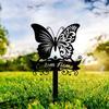 Metal Butterfly Garden Stakes Set of 2, Outdoor Flower Decoration, Wind Chime Ornament, Yard Art Gift