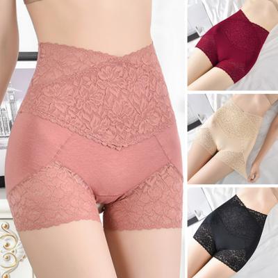 Women Safety Shorts Stretchy Body Shaping Sexy High Waist Flower Lace Briefs Intimacy Clothes