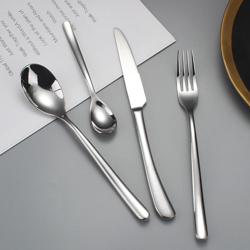 Stainless steel cutlery French Moonlight seriesSpoon/Fork/Knife Kit Hotel Western food steak gift set Portable dinner Cutlery