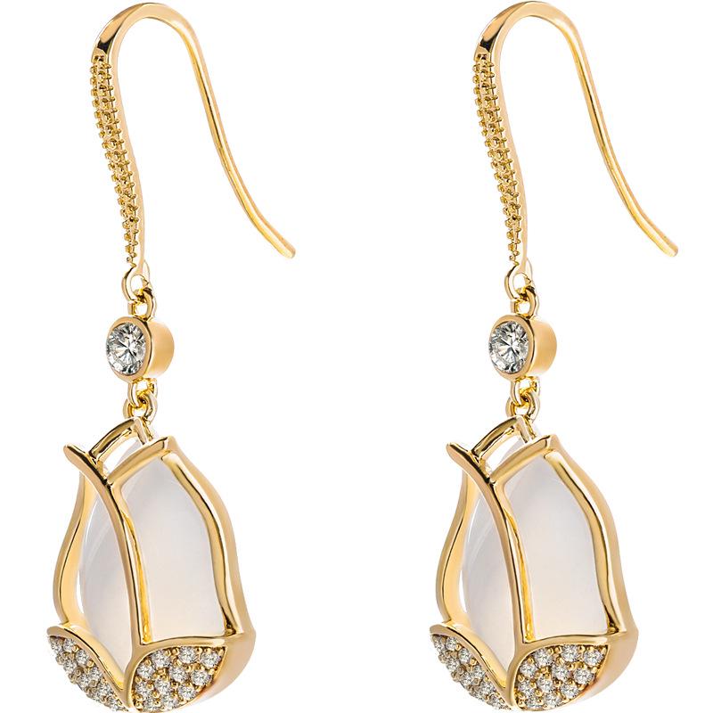 

Элегантные серьги-тюльпаны - игла из серебра S925 для женщин