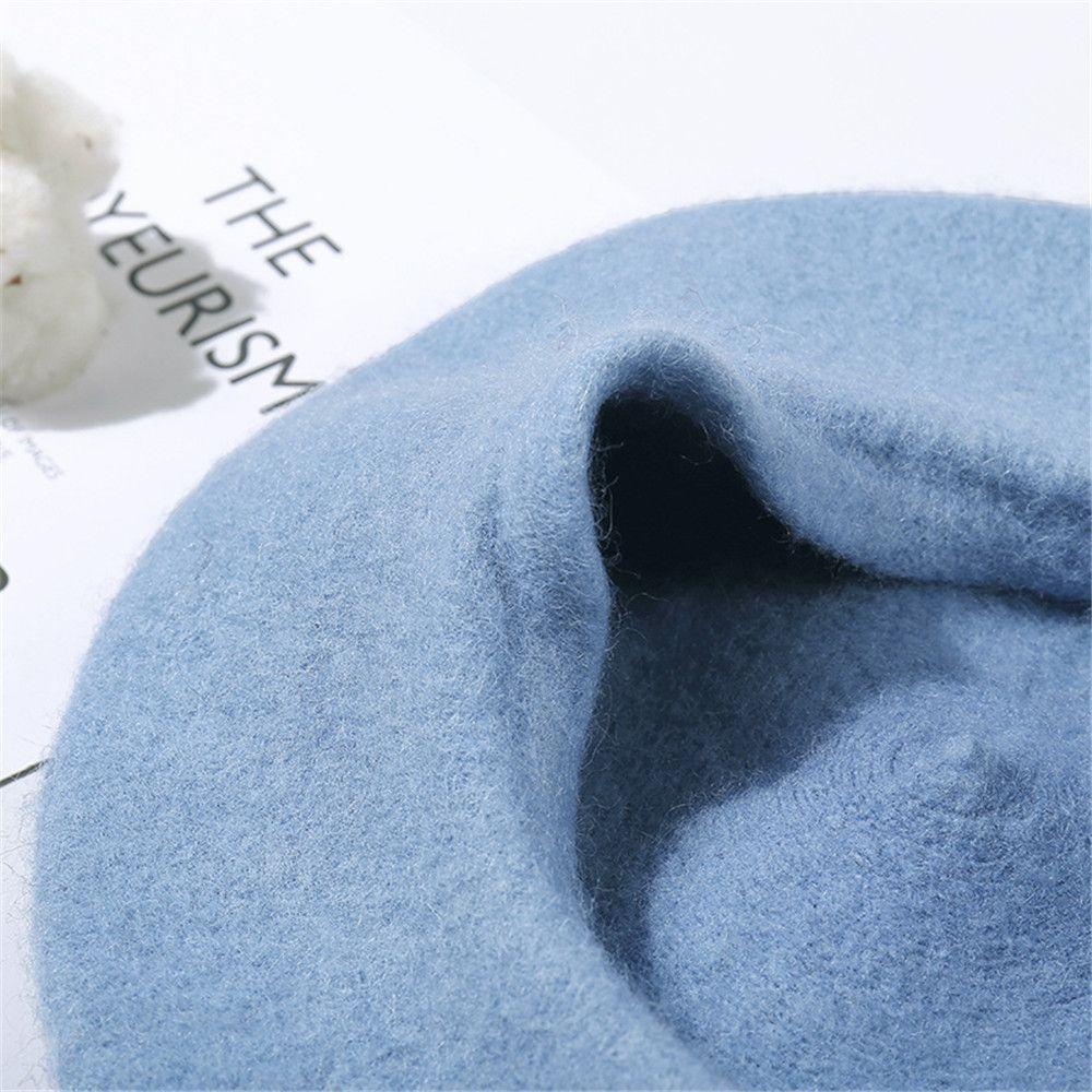 Women Girls Beanie Baggy Flat Cap Hat Felt Berets Autumn Beret Hat Wool Beret Cap