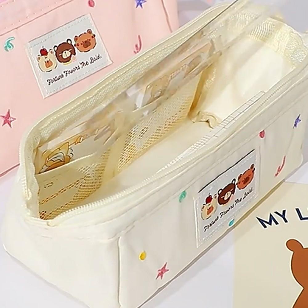 Velkokapacitní taška na psací potřeby Vyšívané pouzdro na tužky Kawaii pouzdro na tužky Chlapci a dívky