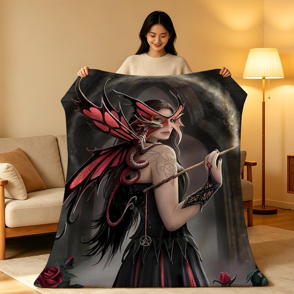 Artist A-Anne S-Stokes C-Collection Throw High-Density Short Plush Blanket Soft Skin-Friendly for Sofa Nap Room