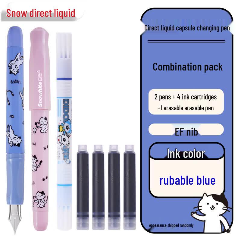 Прямые жидкие и перезаправляемые перьевые ручки Snowhite
