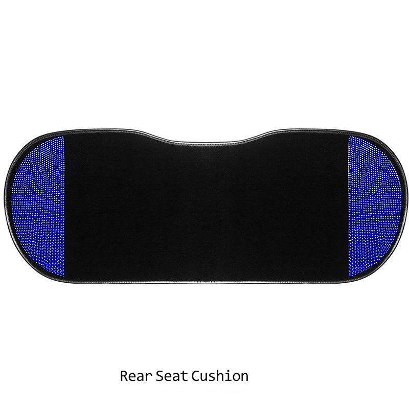 Autositzbezug-Set, Bling-Innenzubehör für Frauen, Diamant-Kopf-Rückenlehnenkissen-Schutz, Rücksitz-Schutzpolster