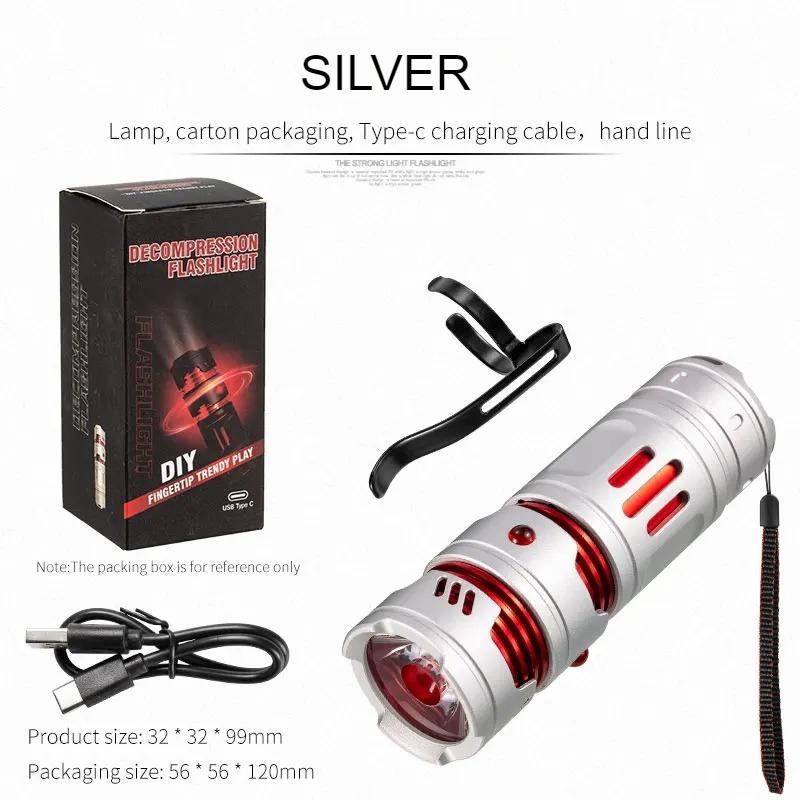 Mini EDC Flashlight Rechargeable Pocket Torch Light Outdoor Camping Fishing Hiking Self Defense Emergency Keychain Flashlights