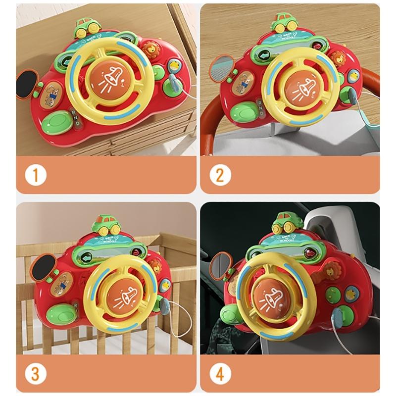 Musical Steering Wheel Toy Interactive with Songs and Lights Educational Portable Driving Controller for Toddlers Gift