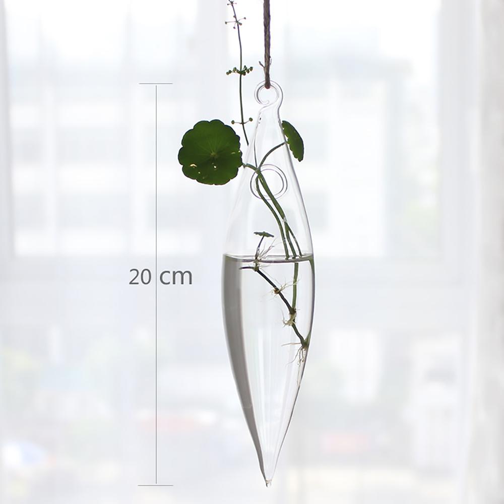 1Pcs Creative Hanging Glass Vase Transparent Hydroponic Container Terrarium Flower Plant Pot Garden Home Wedding Decoration