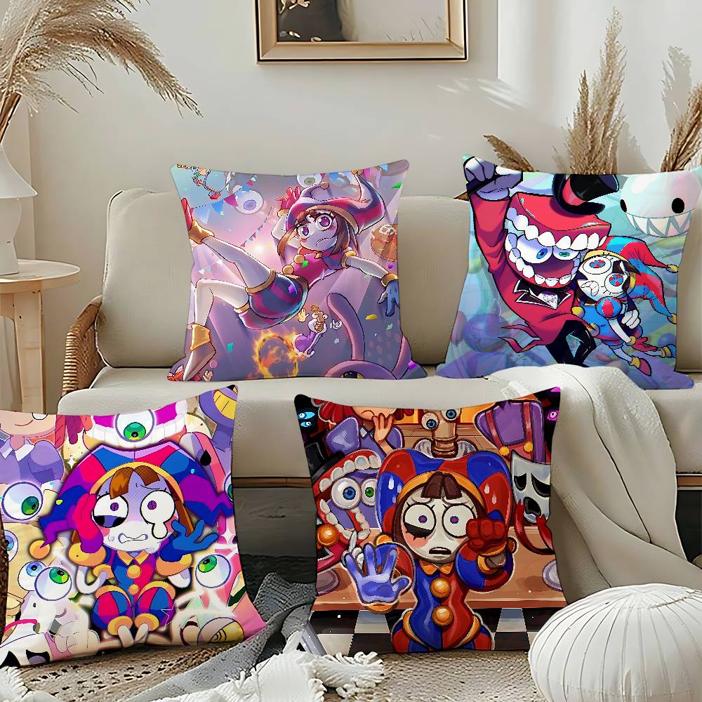 Cartoon The A-Amazing D-DigitalS I-Circus Pillow Case Throw Pillow Cover Nordic Vintage Style Cushion Covers Sofa Couch Seat