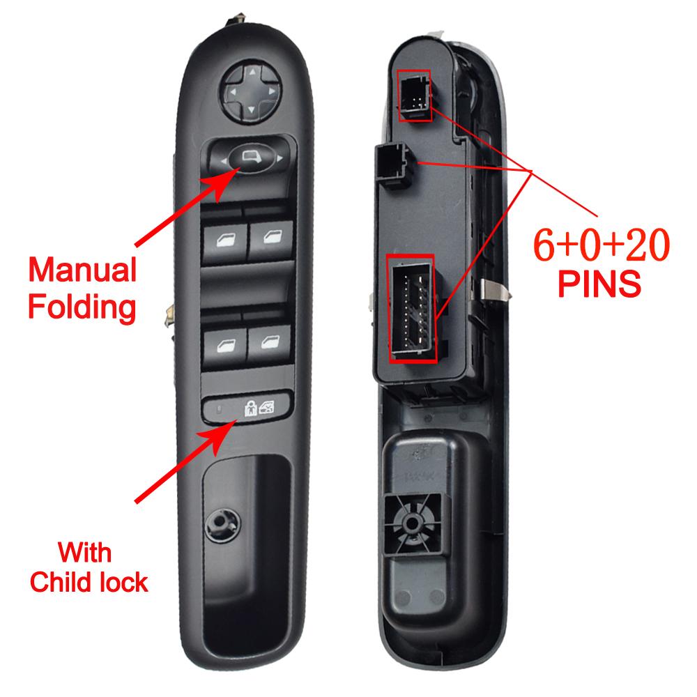 For Peugeot 3008 5008 Hatchback Wagon Car Electric Master Power Window Control Switch Glass Button 96650620ZD 96650621ZD