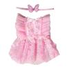 Soft Breathable Newborns Photography Romper Set Including Adjustable Butterfly Headwear and Tulle Romper for 0-6 Month