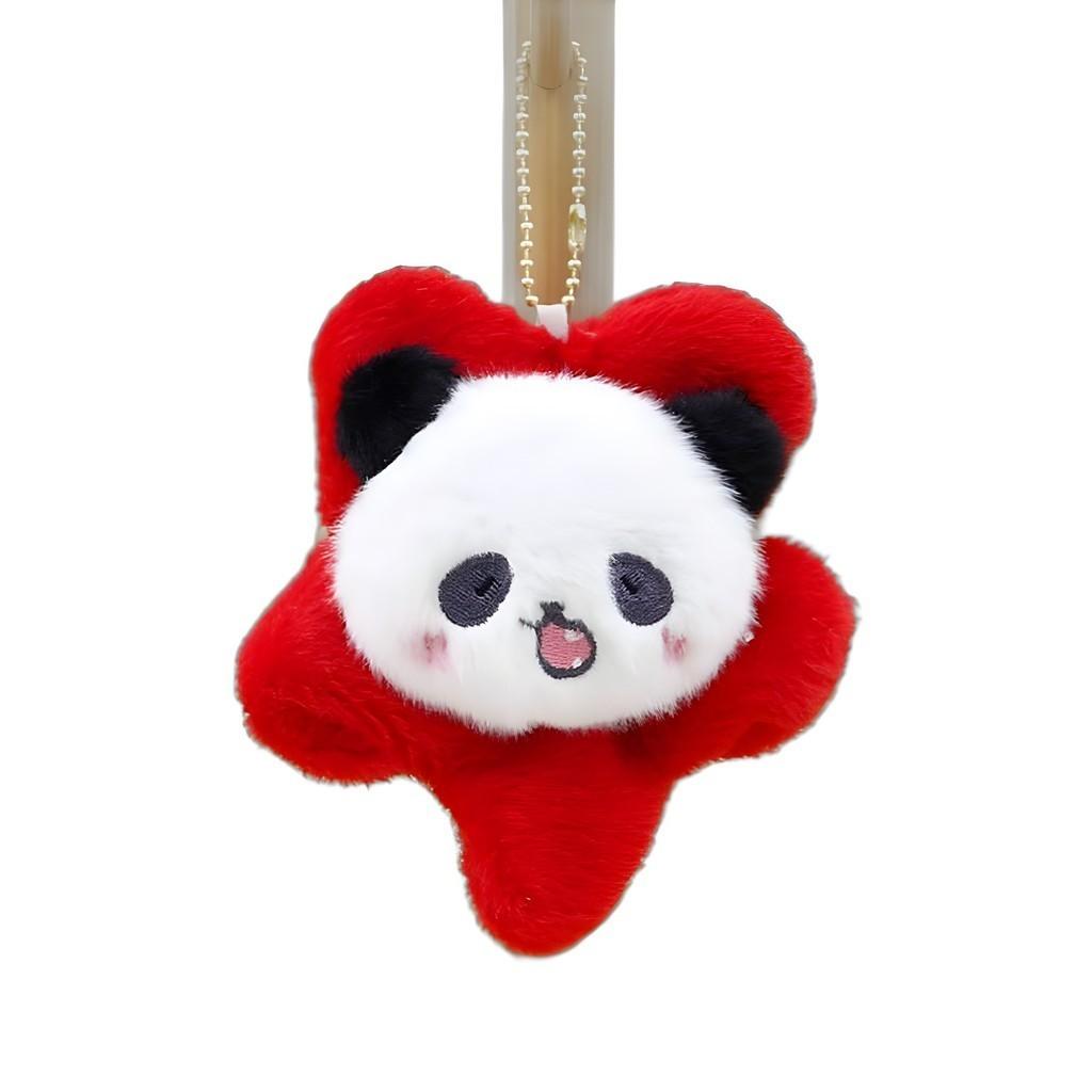 Cute 12cm Panda Stuffed Animal With Vibrant Flower Accent Perfect Key Accessory