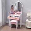 Compact Modern Makeup Dressing Table with Sliding Mirror and Integrated Storage