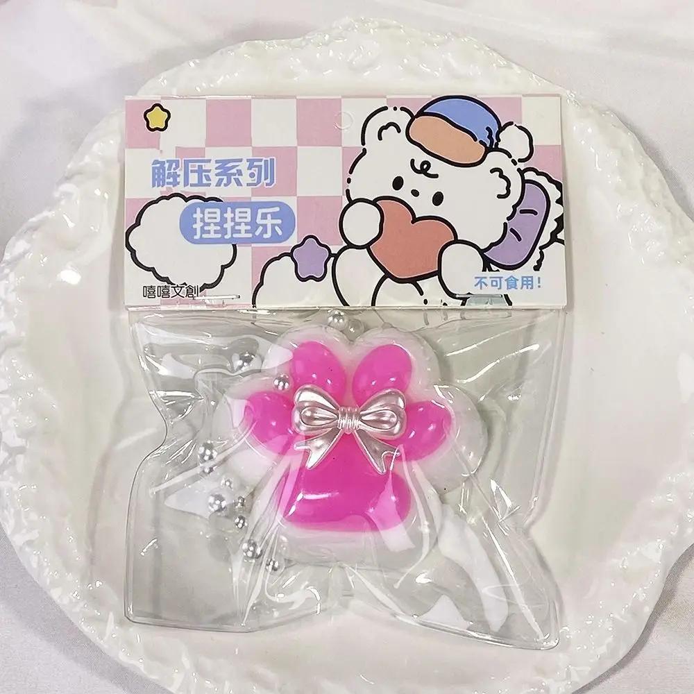 Toys Kids  Childrens Mini Cat Paw Squeeze Toy Silicone Pinch Decompression Toy Plush TPR Fidget Sensory For Adults Gift Present