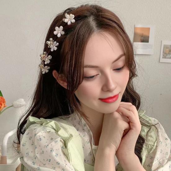 4Pcs Hair Pins Camellia Flower Shape Mini Gripper Side Bang Small Hair Claw Commuting Dating Dinner