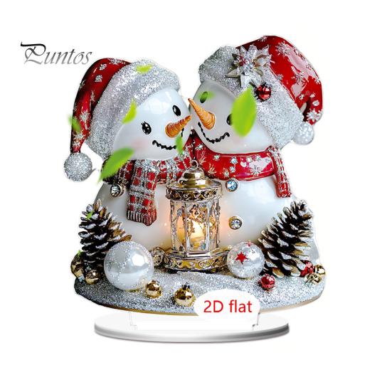 Christmas Party Supplies 2D Acrylic Angel Figurine with Warm LED Lights, Glowing Holiday Tabletop Decorative Signs Decor for Home Living Room