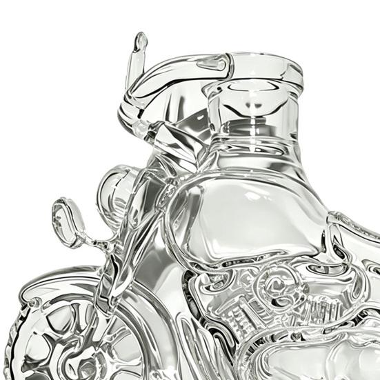 Motorcycle Whiskey Decanter, Borosilicate Glass Wine Bottle with Stopper, 380ml Creative Liquor Dispenser for Home Bar Decor Gift