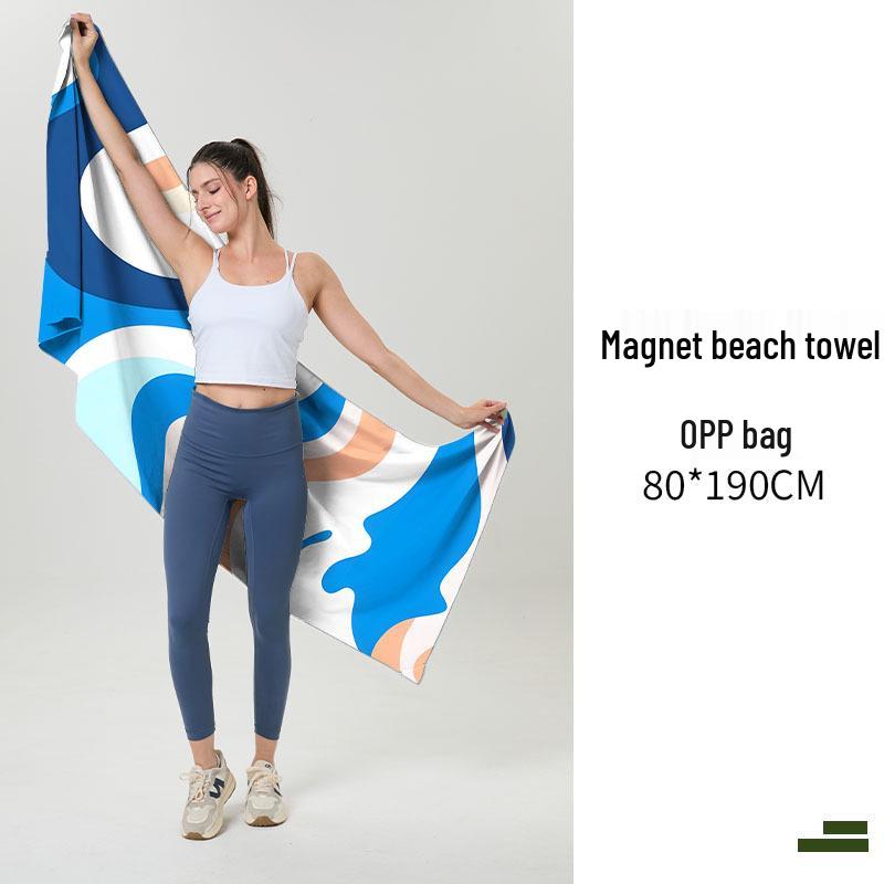 Magnetic Quick-Dry Microfiber Sports Beach Towel