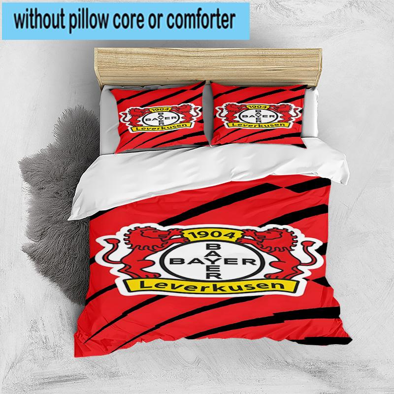 3pcs Bayer Football Club Printed Bedding Set Duvet Cover Closure Includes 1 Duvet Cover & 2 Pillowcases Bedding Sets Home Decor Gifts