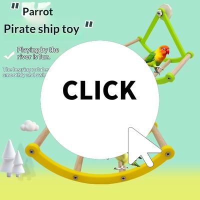 Juguete Columpio Creativo de Barco Pirata para Pájaros Loro Poste de Jaula para Pájaros Escalera de Escalada Columpio Deportivo para Pájaros Soporte Juguete Suministros para Pájaros Mascotas