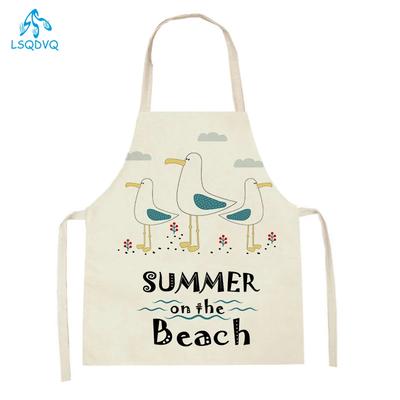 Lovely Seagull Lighthouse Patttern Sailboat Aprons Adult Kids Kitchen Aprons for Home Cooking Baking Cleaning Tool Adult Bibs