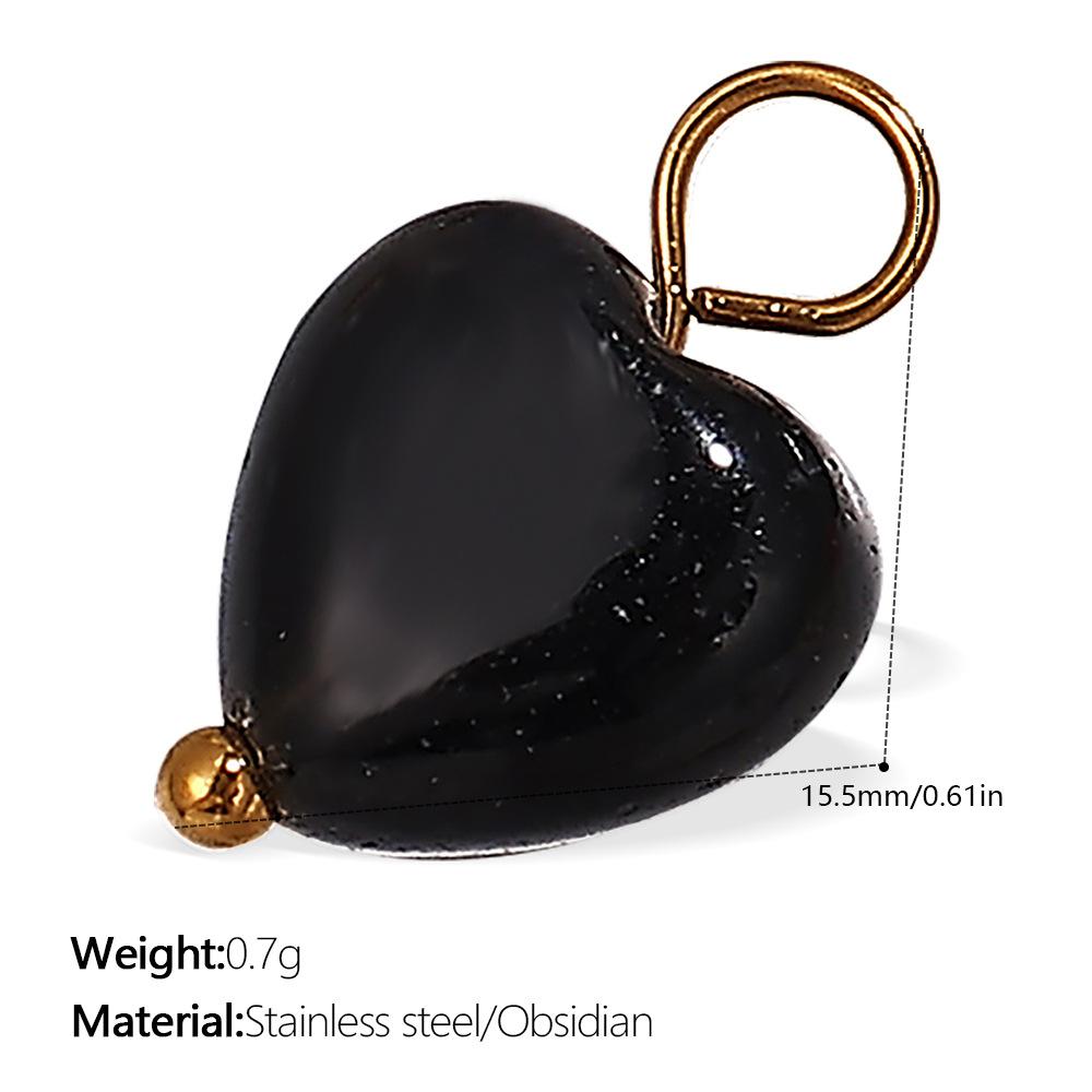  DIY Stainless Steel Gold Color PVD Plated Heart-Shaped Pendant Accessory for Handmade Jewelry Making Wholesale