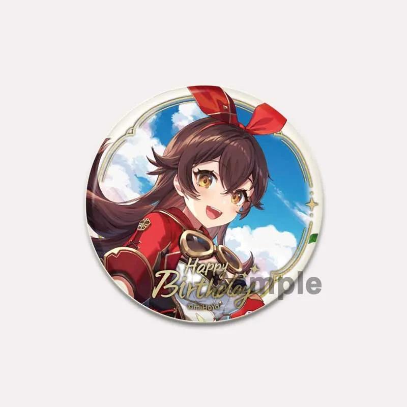

32/44/58 мм Genshin Impact Tinplate Pin Круглые мультяшные защелкивающиеся броши для рюкзака, одежды, аксессуаров, игр, аниме, коллекции, значки, украшения 44mm