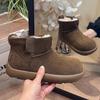 Soft leather Birkenstock small short boots snow boots women's 2025 new winter thickened Northeast thick-soled non-slip thermal cotton shoes