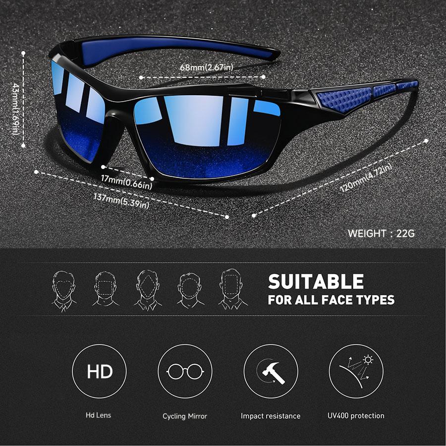 Fashion Vintage Driving Fishing Cycling Sports Sunglasses Men Women Running Mountaineering  Sport Man Sun Glasses UV400 Eyewear
