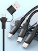 3 In 2 240W Fast Charging Cable 1.2M Multi USB Port Charging Cord For Micro USB Type C For iPhone Samsung HUAWEI