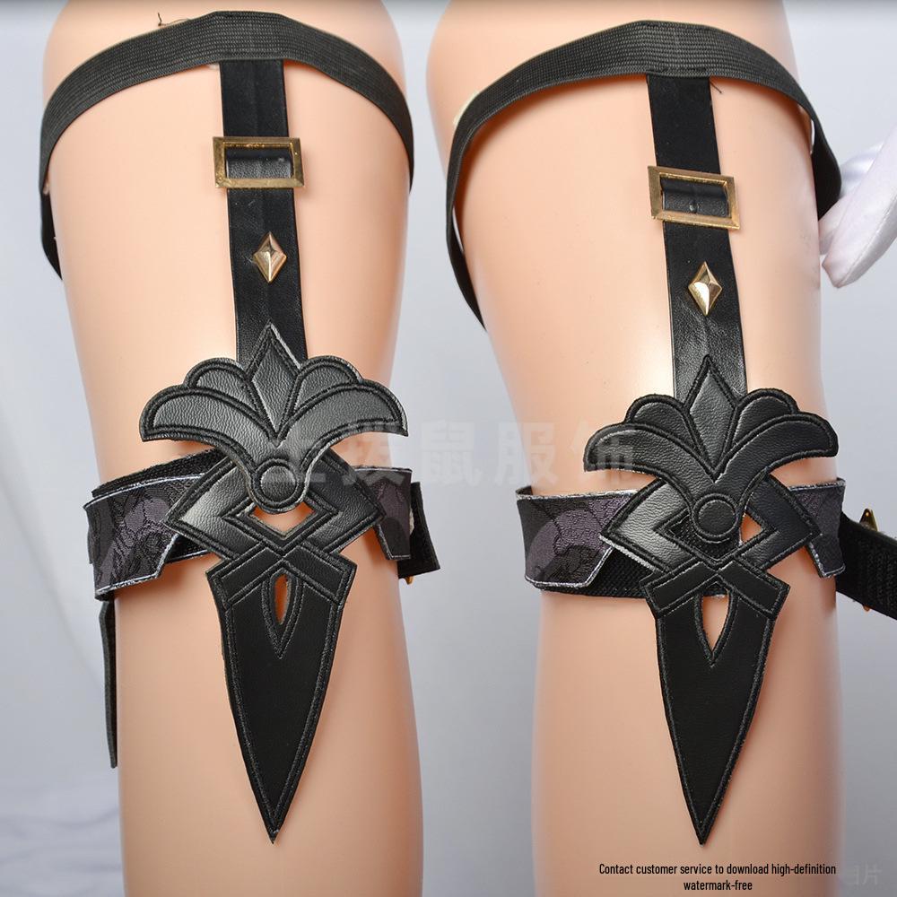 Clorinde Cosplay Rinkinys - Genshin Impact Fontaine Agentas Pilnas Kostiumas Moterims