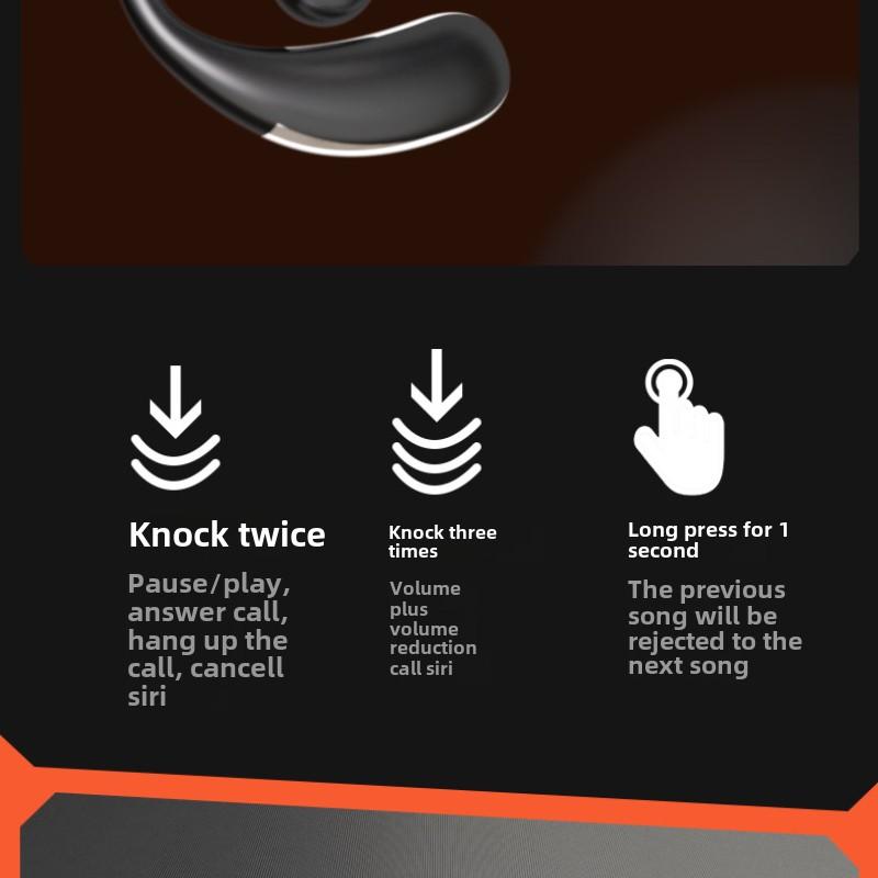 Knochenleitung Ohrhänger Ohr Kabelloses Bluetooth Headset Sport Komfort, Kein Gefühl und Lange Akkulaufzeit