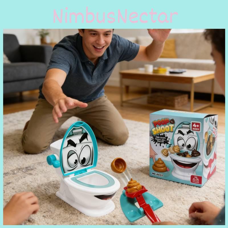 Poop Shoot Toilet Game Toy With Ejecting Feces For Parent Kids Indoor Play Fun