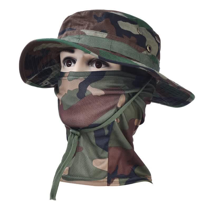 Outdoor Camouflage Sun Protection Boonie Hat and Balaclava Set