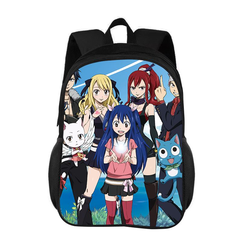 FAIRY TAIL Backpack Cartoon Anime Printed Student Boys and Girls New Large Capacity Versatile Lightweight